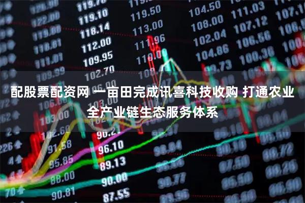配股票配资网 一亩田完成讯喜科技收购 打通农业全产业链生态服务体系